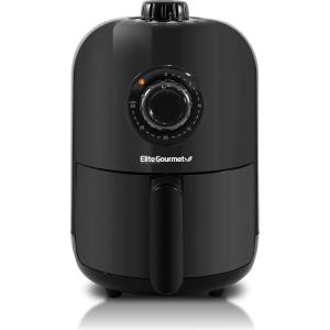 imageElite Gourmet EAF2612DX Personal 21Qt Compact Space Saving Programmable Hot Air Fryer OilLess Healthy Cooker Timer ampamp Temperature Controls 1000W BlackBlack