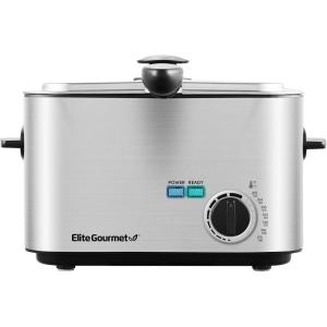 imageElite Gourmet EDF1116 Electric 12 Qt  48 Cup Oil Capacity Deep Fryer Adjustable Temperature Removable Basket Lid with CoolTouch Knob Stainless Steel12 Qt  48 Cup