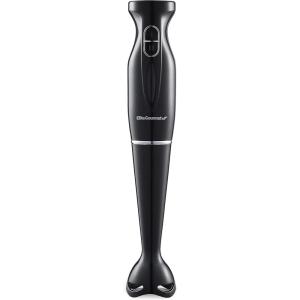 imageElite Gourmet EHB3201 Immersion Hand Blender 300 Watts 2 Speed Mixing with Detachable Blades Detachable Wand Stick Mixer Smoothies Baby Food Soup Charcoal Black