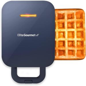 imageElite Gourmet EWM015R Electric Nonstick 45inch Mini Waffle Maker Belgian Waffles Compact Design Hash Browns Keto Snacks Sandwich Eggs Easy to Clean RedSlate blue