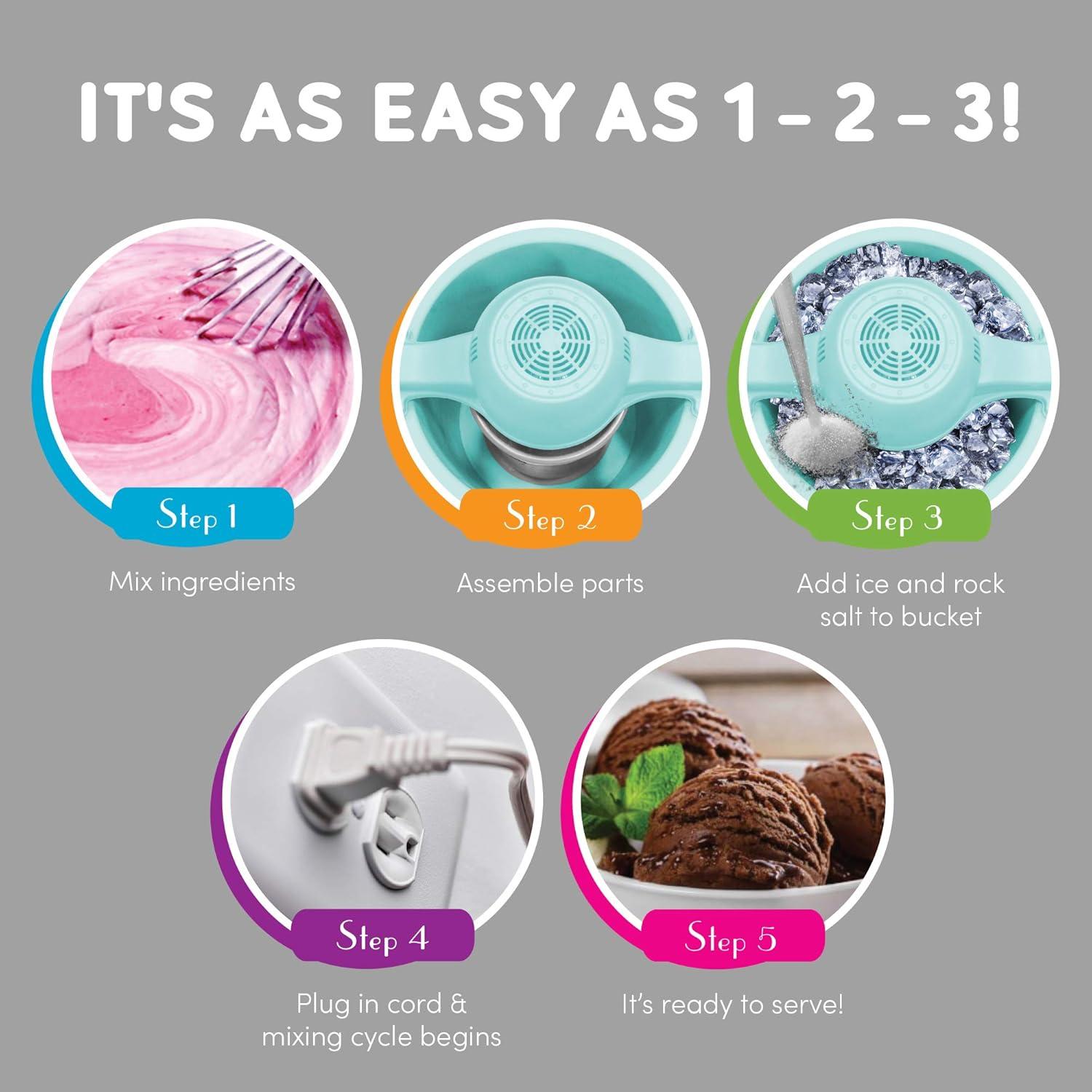 imageElite Gourmet MaxiMatic EIM924L 4 quart Old Fashioned Electric Ice Cream Maker Pine BucketMint
