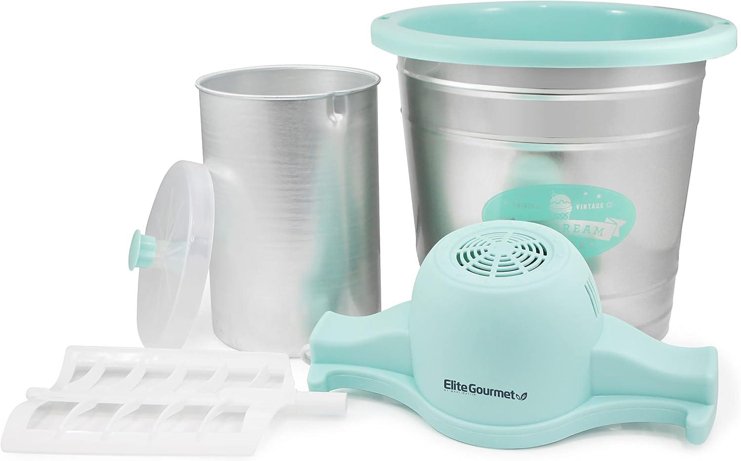 imageElite Gourmet MaxiMatic EIM924L 4 quart Old Fashioned Electric Ice Cream Maker Pine BucketMint