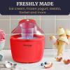 imageAmericana EIM1400R 15 Qt Freezer Bowl Automatic Easy Homemade Electric Ice Cream Maker Ingredient Chute OnOff Switch No Salt Needed Creamy Ice Cream Gelato Frozen Yogurt Sorbet Recipe BookRed