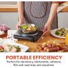 imageElite Gourmet EDB302BF Countertop Double Cast Iron Burner 1500 Watts Electric Hot Plate Temperature Controls Power Indicator Lights Easy to Clean BlackSingle
