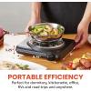 imageElite Gourmet EDB302BF Countertop Double Cast Iron Burner 1500 Watts Electric Hot Plate Temperature Controls Power Indicator Lights Easy to Clean BlackSingle Coil
