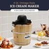 imageElite Gourmet EIM418 Old Fashioned 4 Quart Vintage Walnut Wood Bucket Electric Ice Cream Maker Machine Uses Ice and Rock Salt Churns Ice Cream in MinutesPine