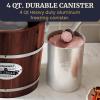 imageElite Gourmet EIM418 Old Fashioned 4 Quart Vintage Walnut Wood Bucket Electric Ice Cream Maker Machine Uses Ice and Rock Salt Churns Ice Cream in MinutesWalnut
