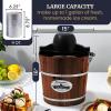imageElite Gourmet EIM418 Old Fashioned 4 Quart Vintage Walnut Wood Bucket Electric Ice Cream Maker Machine Uses Ice and Rock Salt Churns Ice Cream in MinutesWalnut