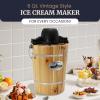 imageElite Gourmet EIM924LX 4 quart Old Fashioned Electric Ice Cream Maker Pine BucketPine