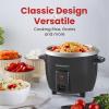 imageElite Gourmet ERC003BX Electric Rice Cooker with Automatic Keep Warm Makes Soups Stews Grains Hot Cereals 6 Cups Cooked 3 Cups Uncooked Black