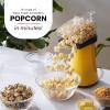 imageElite Gourmet Fast Hot Air Popcorn Popper 1300W Electric Popcorn Maker with Measuring Cup ampamp Butter Melting Tray OilFree Great for Home Party Kids Safety ETL Approved 4Quart Yellow4 Quart