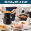 imageElite Gourmet MST1234B 6 Quart Diamond Pattern Slow Cooker Removable DishwasherSafe Stoneware Pot with Tempered Glass Lid CoolTouch Handles 6 Quart Black2 Quarts