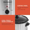 imageElite Gourmet MST1234B 6 Quart Diamond Pattern Slow Cooker Removable DishwasherSafe Stoneware Pot with Tempered Glass Lid CoolTouch Handles 6 Quart Black5 Quarts
