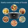imageElite Gourmet MST1234B 6 Quart Diamond Pattern Slow Cooker Removable DishwasherSafe Stoneware Pot with Tempered Glass Lid CoolTouch Handles 6 Quart Black6 Quarts