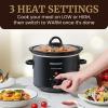 imageElite Gourmet MST1234B 6 Quart Diamond Pattern Slow Cooker Removable DishwasherSafe Stoneware Pot with Tempered Glass Lid CoolTouch Handles 6 Quart Black3 Quarts