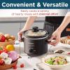 imageElite Gourmet MST1234B 6 Quart Diamond Pattern Slow Cooker Removable DishwasherSafe Stoneware Pot with Tempered Glass Lid CoolTouch Handles 6 Quart Black2 Quarts