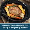 imageElite Gourmet MST1234B 6 Quart Diamond Pattern Slow Cooker Removable DishwasherSafe Stoneware Pot with Tempered Glass Lid CoolTouch Handles 6 Quart Black6 Quarts