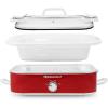 imageElite Gourmet MST5240SS Crock Slow Cooker Locking Lid Adjustable Temperature Keep Warm Oven ampamp DishwasherSafe Casserole Pan 35Qt Capacity Stainless SteelRed
