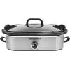 imageElite Gourmet MST5240SS Crock Slow Cooker Locking Lid Adjustable Temperature Keep Warm Oven ampamp DishwasherSafe Casserole Pan 35Qt Capacity Stainless SteelStainless Steel