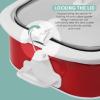 imageElite Gourmet MST5240SS Crock Slow Cooker Locking Lid Adjustable Temperature Keep Warm Oven ampamp DishwasherSafe Casserole Pan 35Qt Capacity Stainless SteelRed