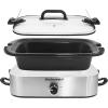 imageElite Gourmet MST5240SS Crock Slow Cooker Locking Lid Adjustable Temperature Keep Warm Oven ampamp DishwasherSafe Casserole Pan 35Qt Capacity Stainless SteelStainless Steel