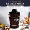 imageElite Gourmet MaxiMatic EIM924L 4 quart Old Fashioned Electric Ice Cream Maker Pine BucketWalnut