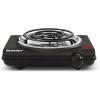 imageElite Gourmet EDB302BF Countertop Double Cast Iron Burner 1500 Watts Electric Hot Plate Temperature Controls Power Indicator Lights Easy to Clean BlackSingle Coil