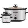 imageElite Gourmet MST1234B 6 Quart Diamond Pattern Slow Cooker Removable DishwasherSafe Stoneware Pot with Tempered Glass Lid CoolTouch Handles 6 Quart Black5 Quarts