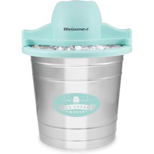 imageAmericana Collection Elite EIM1432M 15 Quart Automatic Easy Homemade Electric Ice Cream Maker Frozen Yogurt Sorbet Gelato Treat with Recipes Mint4 Quart