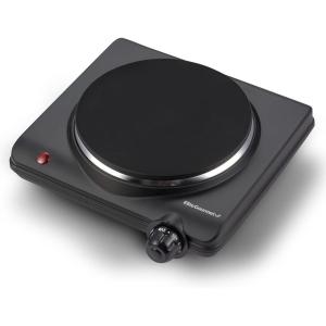 imageElite Gourmet EDB302BF Countertop Double Cast Iron Burner 1500 Watts Electric Hot Plate Temperature Controls Power Indicator Lights Easy to Clean BlackSingle