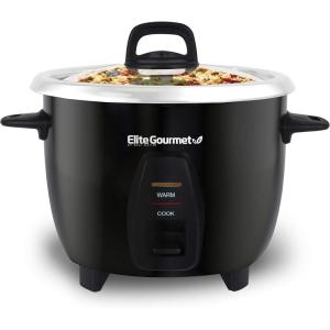 imageElite Gourmet ERC2001BX 10Cup Electric Rice Cooker with 304 Surgical Grade Stainless Steel Inner Pot Makes Soups Stews Porridges Grains and Cereals