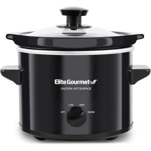 imageElite Gourmet MST1234B 6 Quart Diamond Pattern Slow Cooker Removable DishwasherSafe Stoneware Pot with Tempered Glass Lid CoolTouch Handles 6 Quart Black2 Quarts