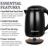 imageElite Gourmet EKT1821 18L Double Wall Insulated CoolTouch 1500W Kettle wStainless Steel Interior ampamp Lid 360 Swivel Base for Cord Free Serving Power On Lever Auto ShutOff Boil Dry Black