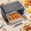 imageElite Gourmet ETO449 9L  4Slice Countertop Toaster Oven Compact Design 30Min Timer Adjustable Temp up to 450F 800W Quartz Heating DropDown Crumb Tray Bake Broil Toast Black