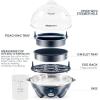 imageElite Gourmet EGC700BL Rapid Egg Cooker 7 EasyToPeel Hard Medium Soft Boiled Eggs Poacher Omelet Maker Auto ShutOff Alarm 16Recipe Booklet BPAFree OceanSteel Blue