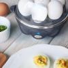 imageElite Gourmet EGC700DKG Rapid Egg Cooker 7 EasyToPeel Hard Medium Soft Boiled Eggs Poacher Omelet Maker Auto ShutOff Alarm 16Recipe Booklet BPAFree ShadowCobalt